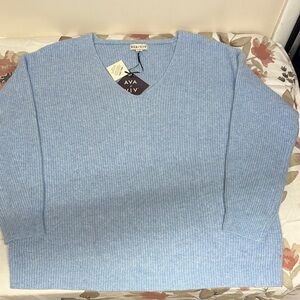 Ava & Viv Sky Blue Knit Oversized Sweater Super Soft